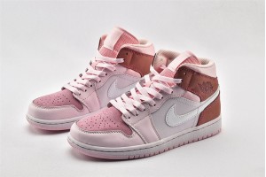 Air Jordan 1 Mid Digital Pink CW5379 600 Womens And Mens Shoes  